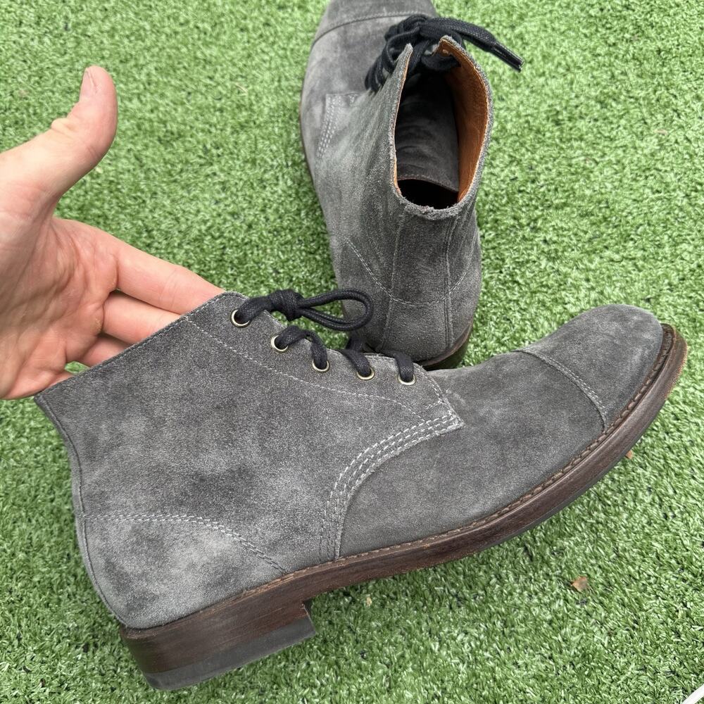 Frye Will Chukka Boots Men’s 11 D Slate Gray Suede Cap Toe Lace Up 3487768